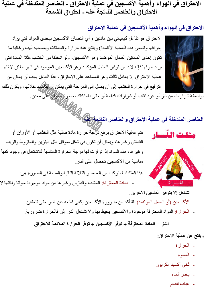 الاحتراق في الهواء وأهمية الأكسجين في عملية الاحتراق