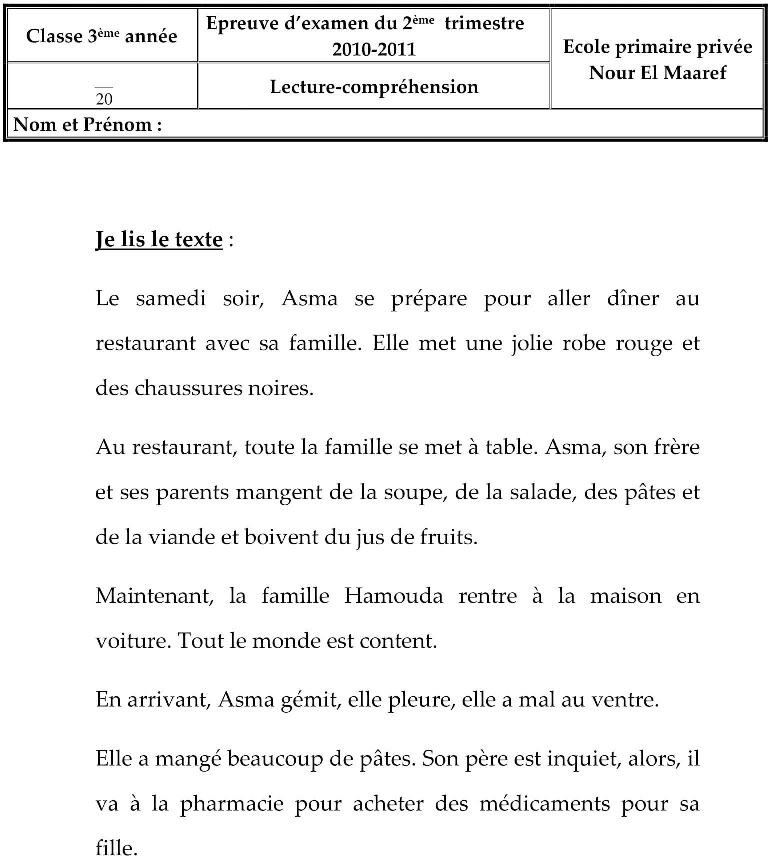 epreuve_francais_2eme_trimestre_3eme_annee_3