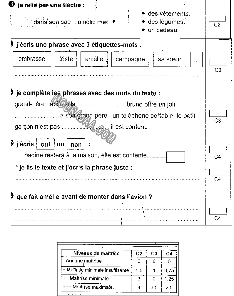 epreuve francais 3eme annee 3eme tr 202