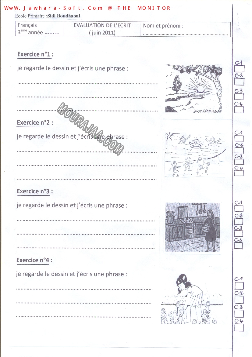 epreuve francais 3eme annee 3eme tr 451