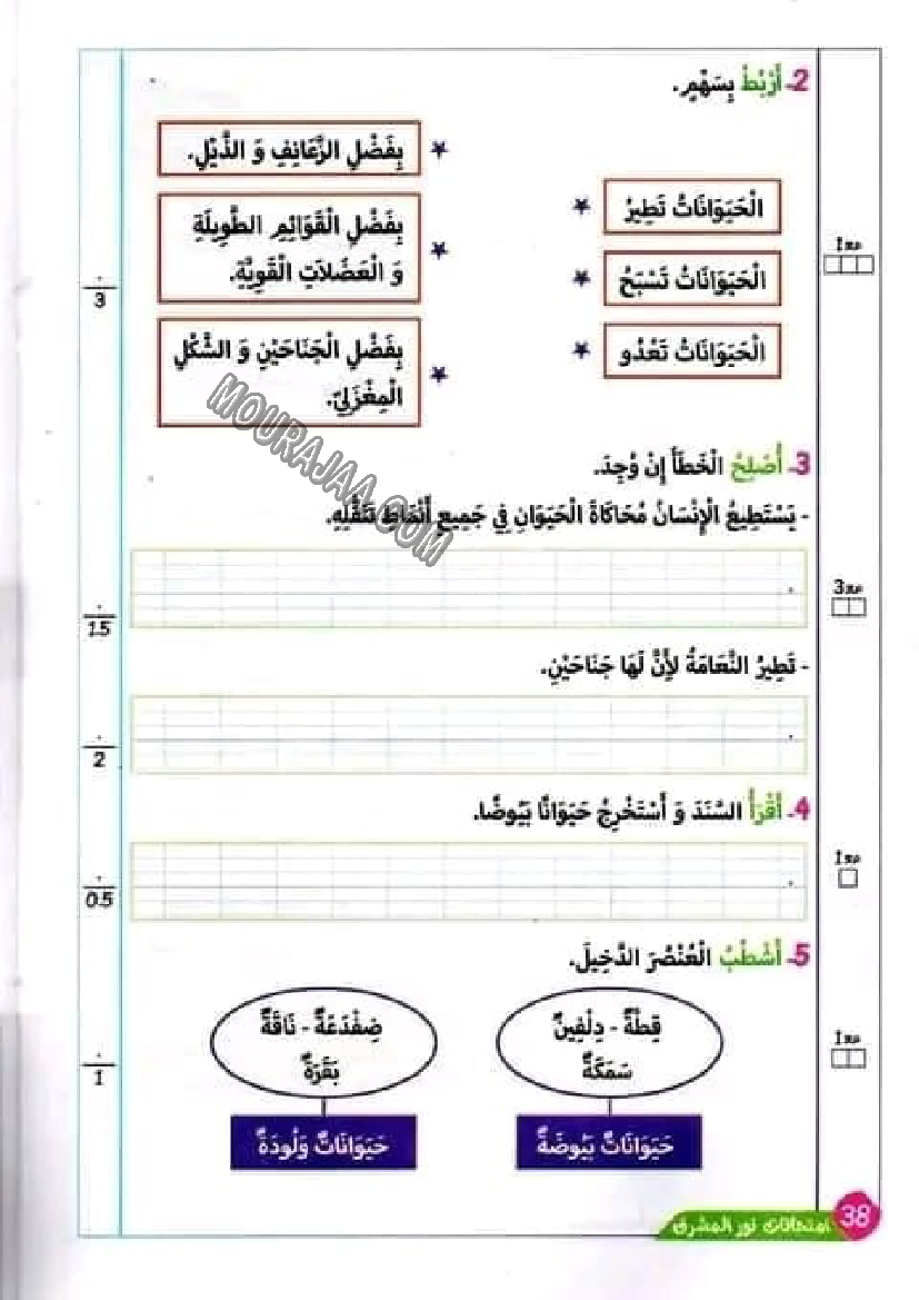 امتحان رياضيات سنة الثالثة الثلاثي الاول 2022-21