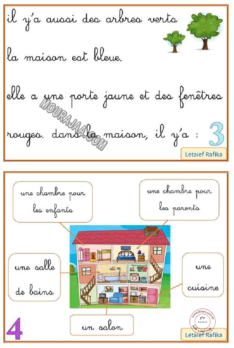 ملخصات للمراجعة فرنسية لتلاميذ السنة ثالثة إبتدائي - الثلاثي الأول و الثاني