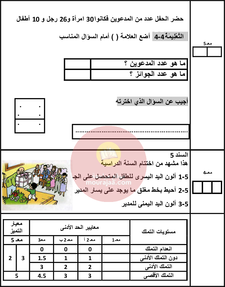 امتحانات سنة الأولى الثلاثي الثالث كل المواد
