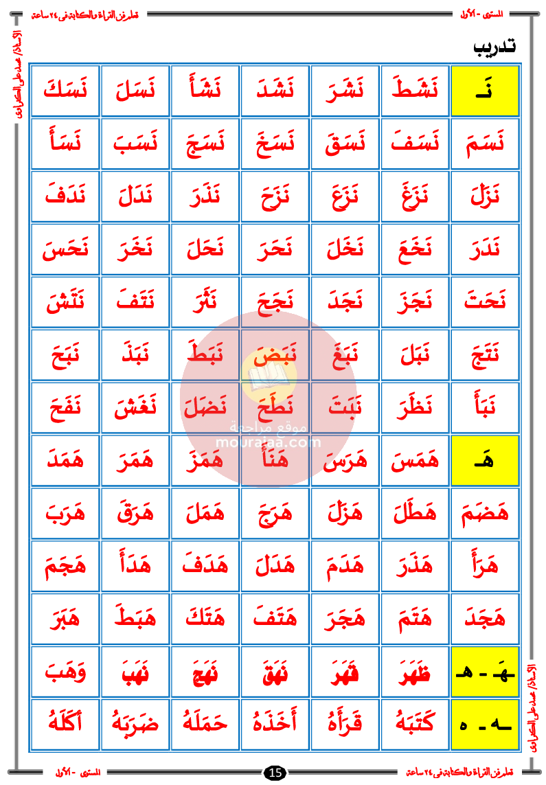 تعلم فن القراءة و الكتابة سنة تحضري و سنة أولى