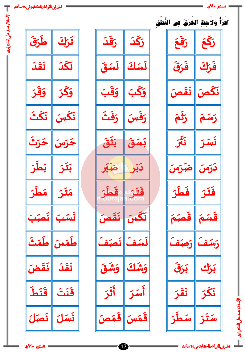 تعلم فن القراءة و الكتابة سنة تحضري و سنة أولى