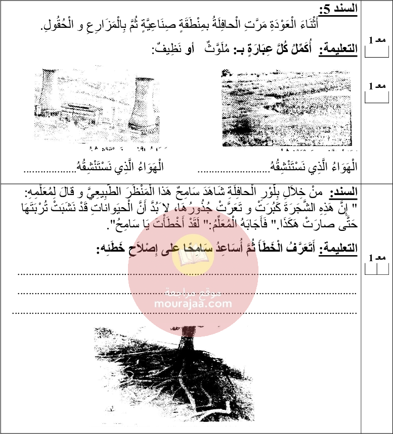 امتحانات سنة الثالثة الثلاثي الثالث كل المواد