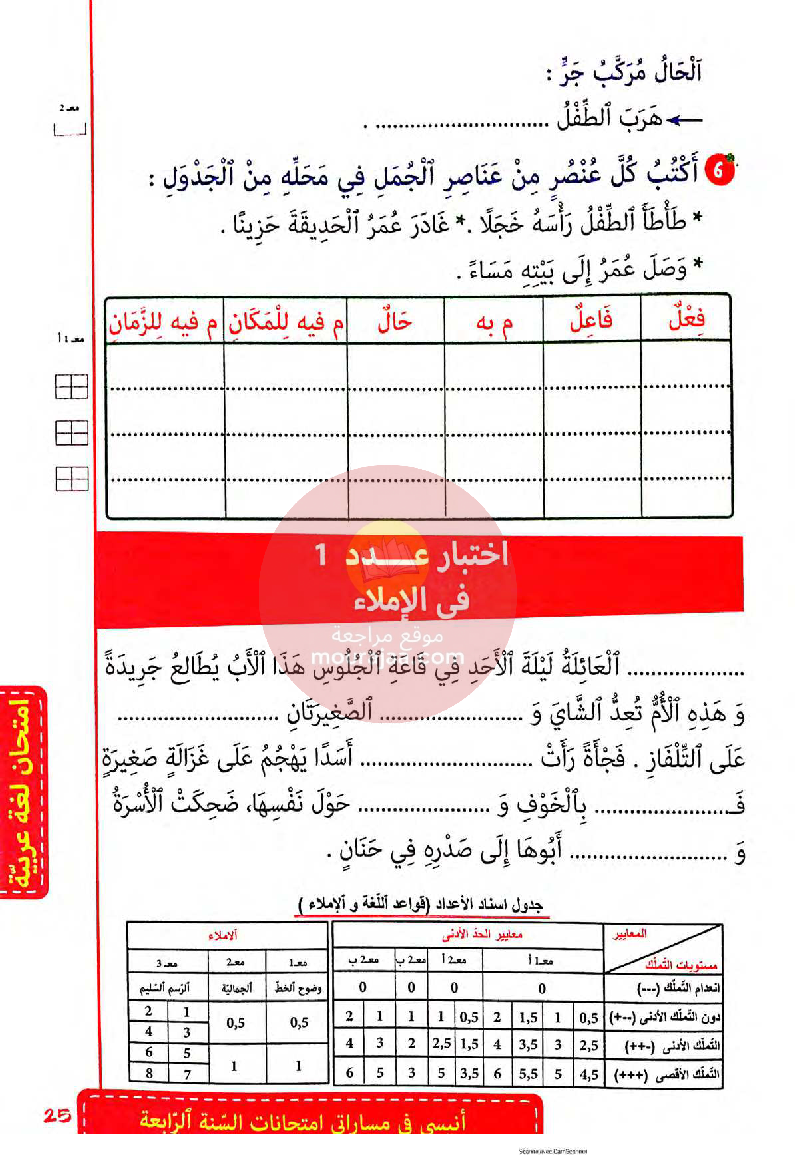 انيسي في مساراتي امتحانات سنة 4 ثلاثي ثالث