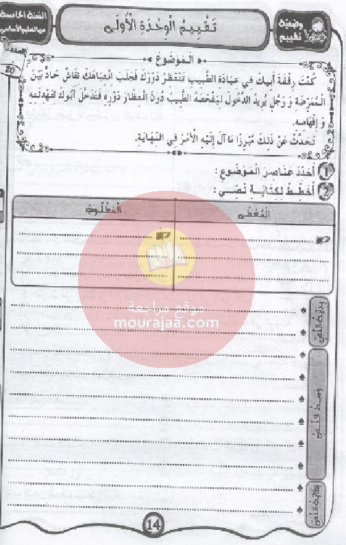 مشروعي في الانتاج- الكتابي سنة 5