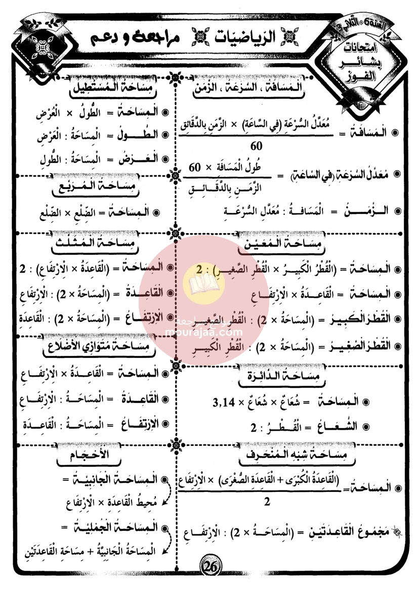 امتحانات بشائر الفوز سنة سادسة 6 ثلاثي ثالث