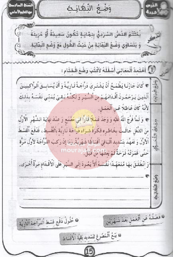 مشروعي في الانتاج- الكتابي سنة 6