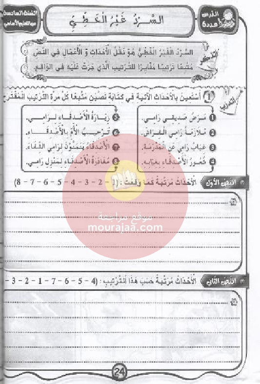 مشروعي في الانتاج- الكتابي سنة 6