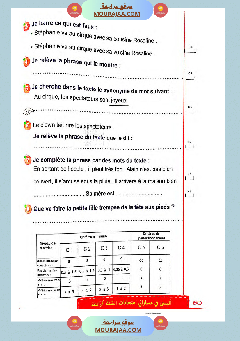 انيسي في مساراتي الثلاثي الثالث سنة الرابعة