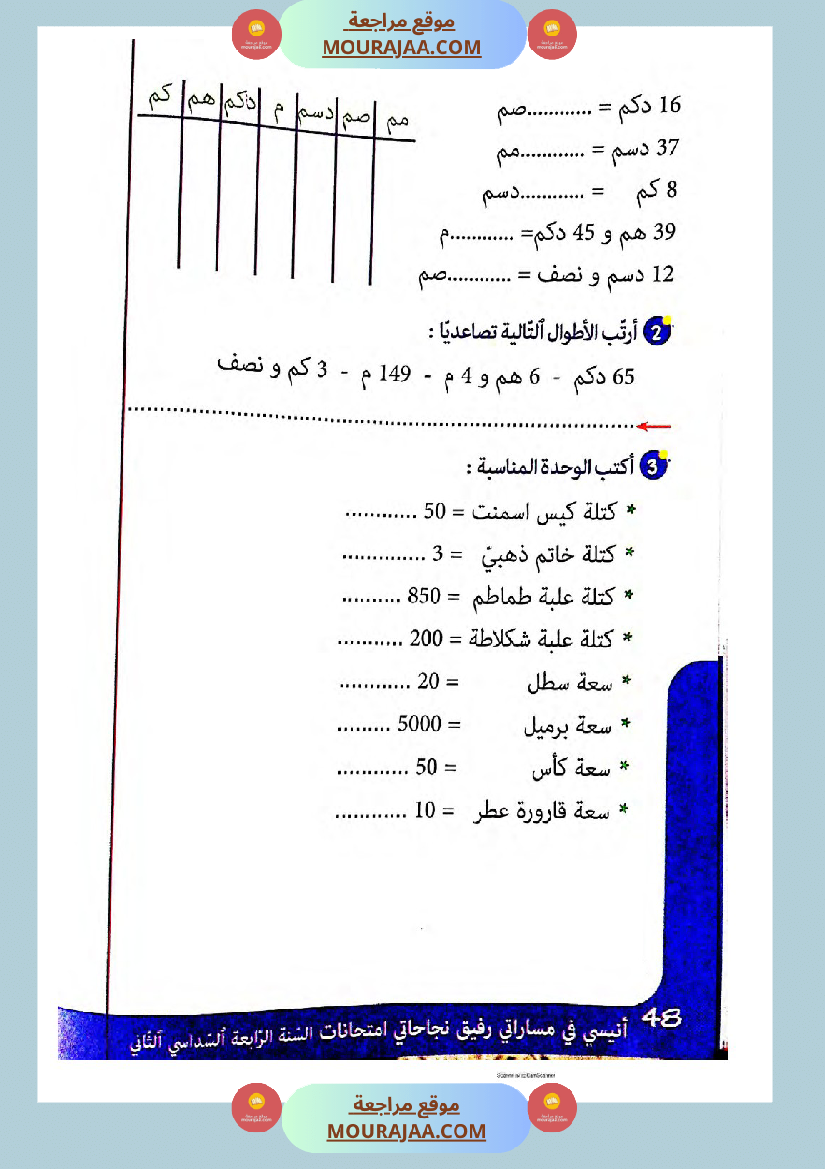 انيسي في مساراتي الثلاثي الثالث سنة الرابعة