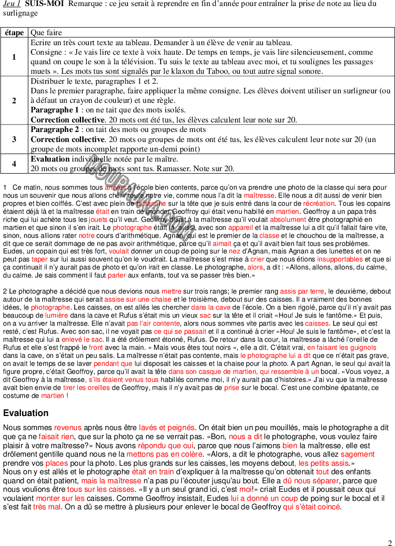 Jeux de lecture pour les 6èmes