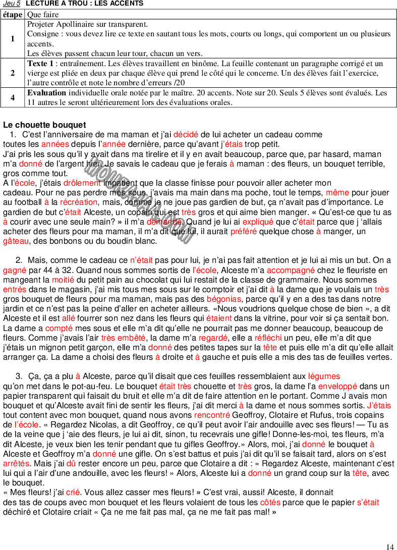 Jeux de lecture pour les 6èmes