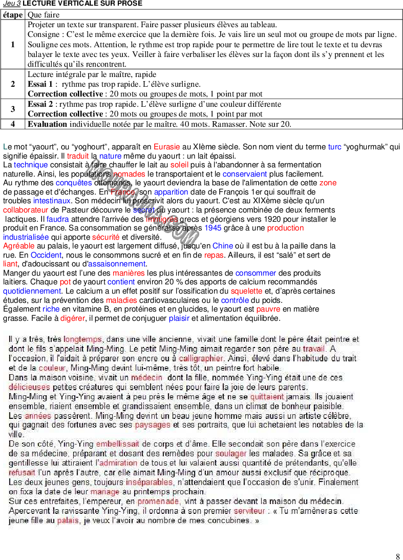 Jeux de lecture pour les 6èmes