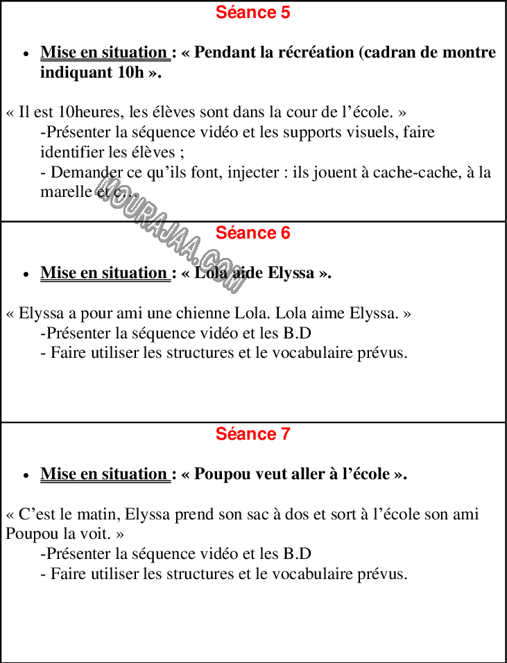 Planification de lunite 2 3ème année 