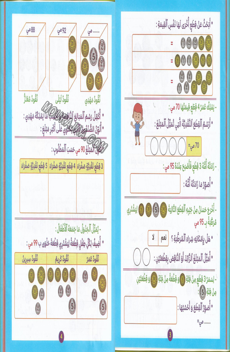 اكتشف و اتعلم القطع النقدية سنة2