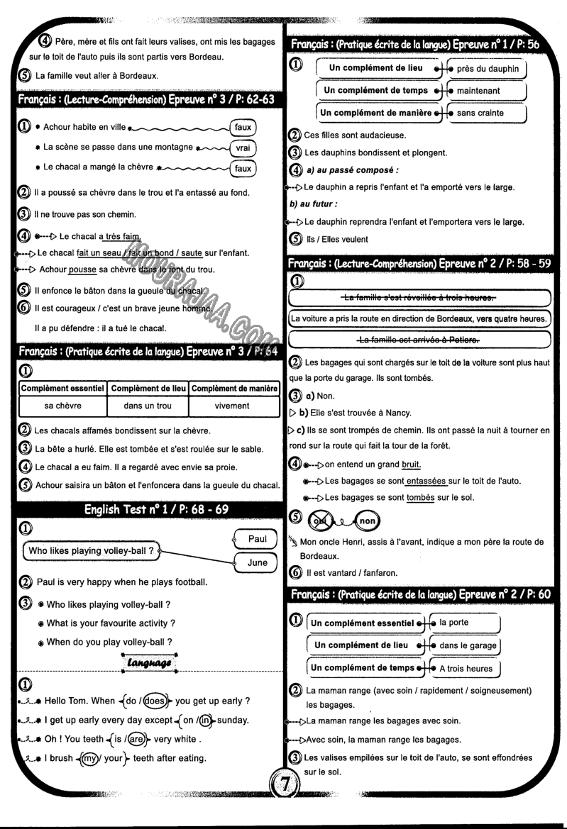 امتحانات بشائر الفوز عبد سنة سادسة 6 ثلاثي ثالث