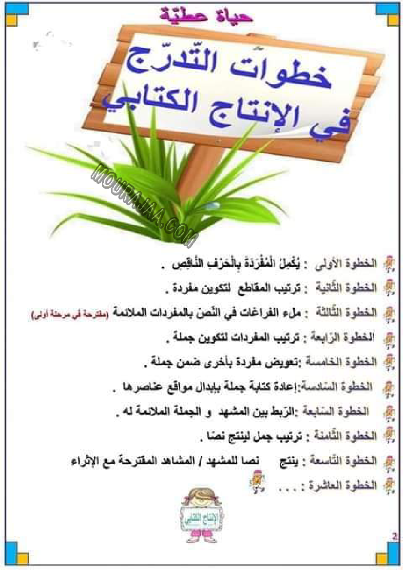 خطوة بخطوة لجعل التلميذ متميز في الإنتاج الكتابي لتلاميذ السنة ثانية إبتدائي