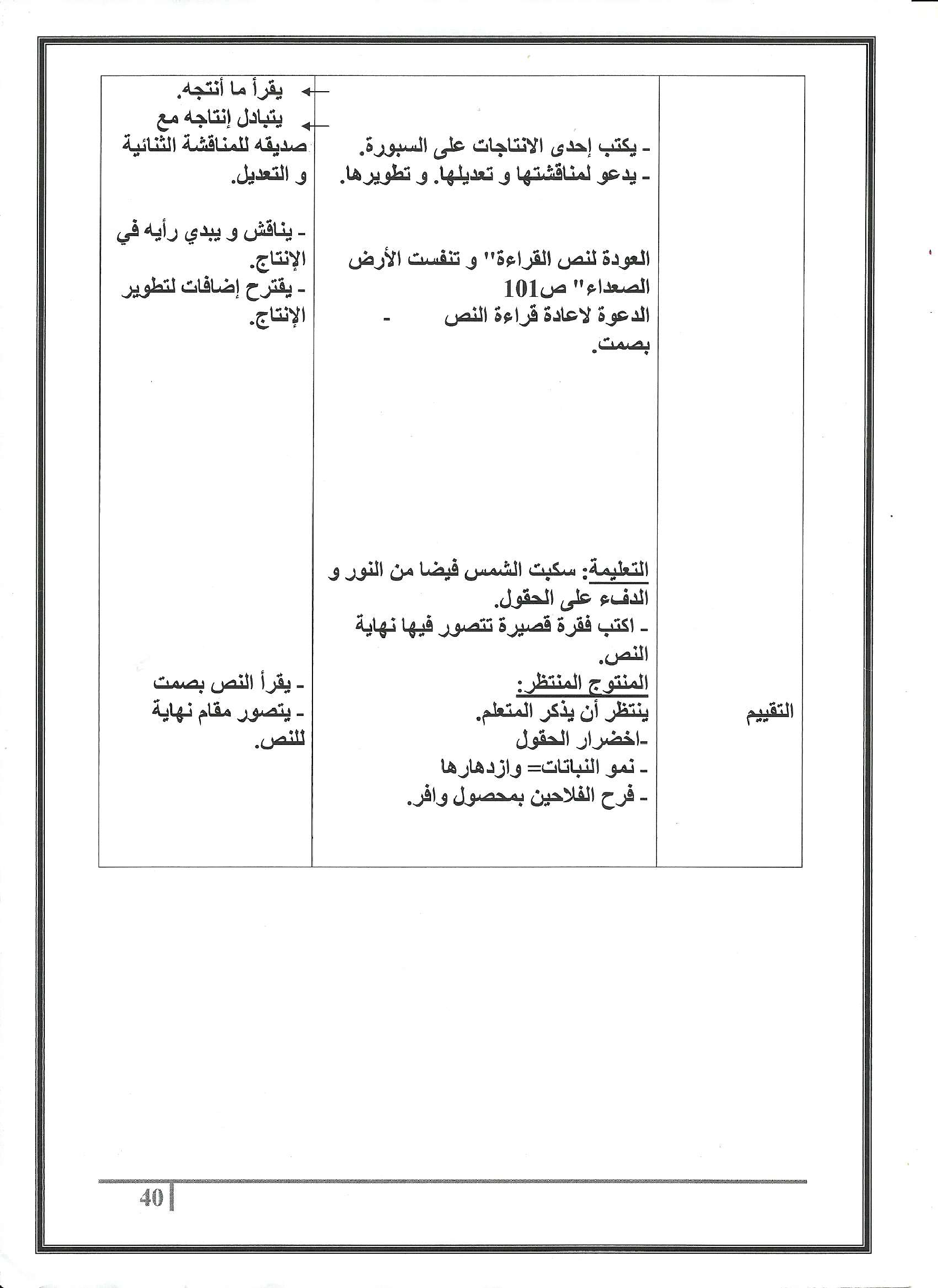 مذكرات كافة الوحدات عربية سنة ثالثة