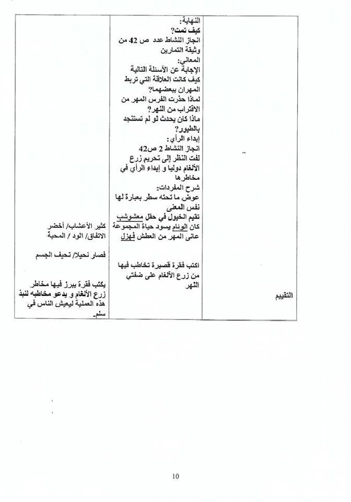 مذكرات كافة الوحدات عربية سنة ثالثة