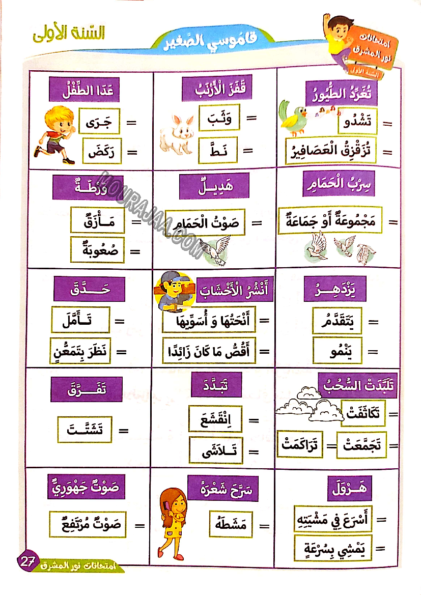 نور المشرق الامتحانات سنة أولى السداسي الثاني