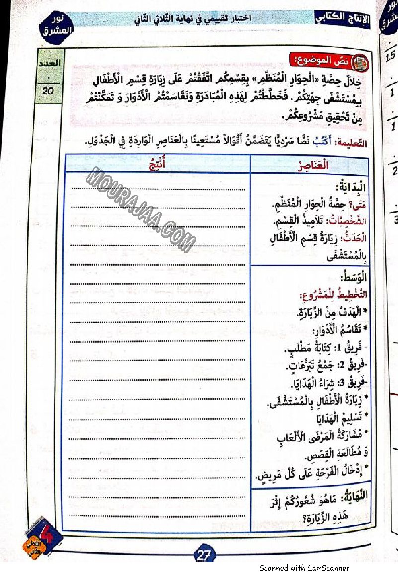 نور المشرق سنة رابعة الثلاثي الثاني