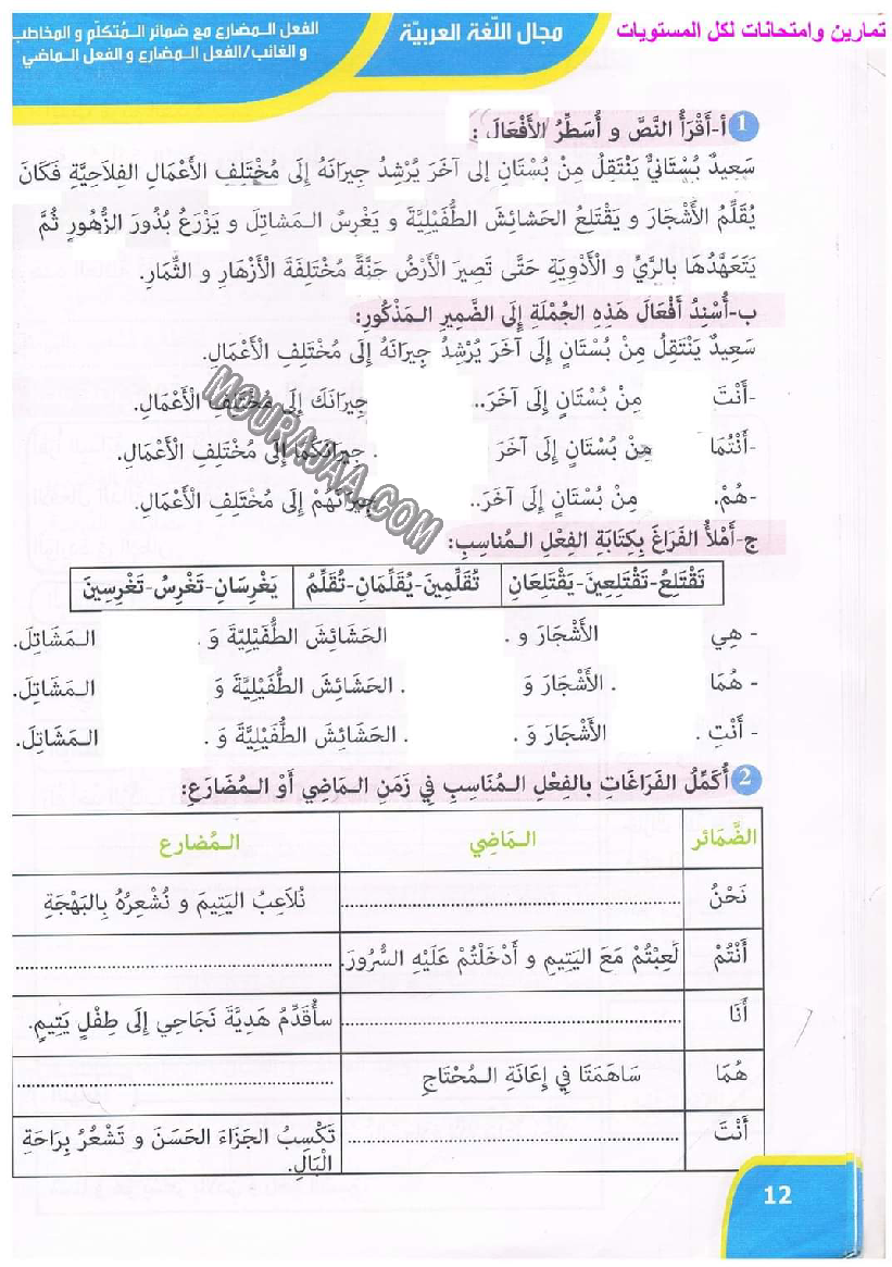 نور المعارف سنة ثالثة ثلاثي ثاني